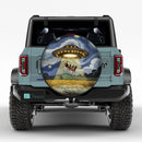 UFO Abducting Cow In Starry Night Jeep Car Spare Tire Cover