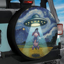 UFO Abducting Cute Eeyore In Starry Night Jeep Car Spare Tire Cover