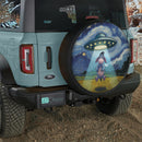 UFO Abducting Cute Eeyore In Starry Night Jeep Car Spare Tire Cover
