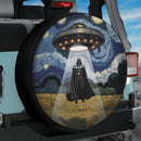 UFO Abducting Darth Vader In Starry Night Jeep Car Spare Tire Cover