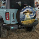 UFO Abducting Duck In Starry Night Jeep Car Spare Tire Cover
