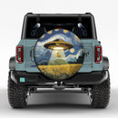 UFO Abducting Duck In Starry Night Jeep Car Spare Tire Cover