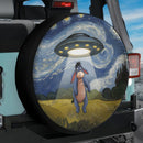 UFO Abducting Eeyore In Starry Night Jeep Car Spare Tire Cover