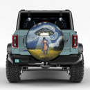 UFO Abducting Eeyore In Starry Night Jeep Car Spare Tire Cover