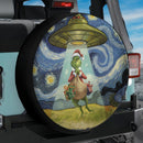 UFO Abducting Grinch In Starry Night Jeep Car Spare Tire Cover
