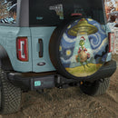UFO Abducting Grinch In Starry Night Jeep Car Spare Tire Cover
