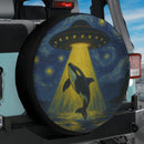 UFO Abducting Killer Whale In Starry Night Jeep Car Spare Tire Cover