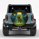 UFO Abducting Triceratops Dinosaur In Starry Night Jeep Car Spare Tire Cover