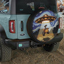 UFO Abducting Wall-E In Starry Night Jeep Car Spare Tire Cover