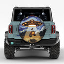 UFO Abducting Wall-E In Starry Night Jeep Car Spare Tire Cover