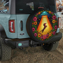 UFO Dachshund Alien Stained Glass Jeep Car Spare Tire Cover