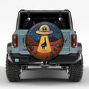 UFO Alien Abducting Black Cat Car Spare Tire Cover