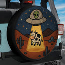 UFO Alien Abducting Cute Cow Car Spare Tire Cover