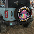 UFO Neon Beams And Space Dreams In Starry Night Jeep Car Spare Tire Cover