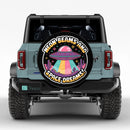 UFO Neon Beams And Space Dreams In Starry Night Jeep Car Spare Tire Cover