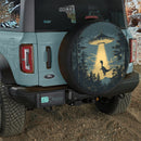 UFO Picking Up A Dinosaur Car Spare Tire Cover