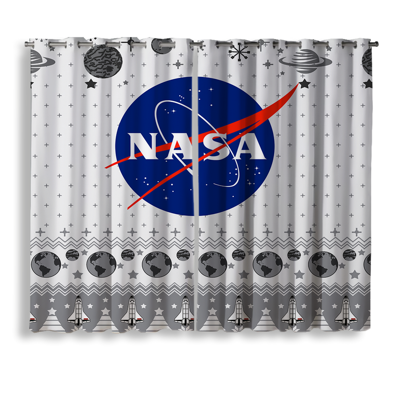 USA NASA Ugly Christmas Window Curtain