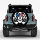 Patriotic Cavalier USA Flag Heart Sunglasses Car Spare Tire Cover