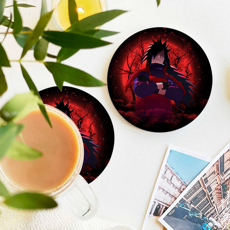 Uchiha Madara Moonlight Ceramic Decor Coaster - Gift Idea