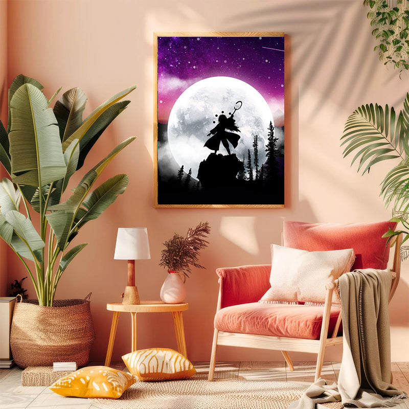 Uchiha Madara Moon Night - Living Room - Canvas Wall Art - Print - Wall Decor