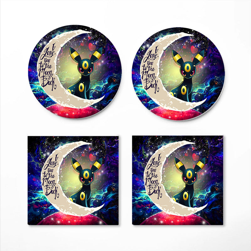 Umbreon Eevee Evolution Pokemon Love You To The Moon Galaxy Ceramic Decor Coaster - Gift Idea