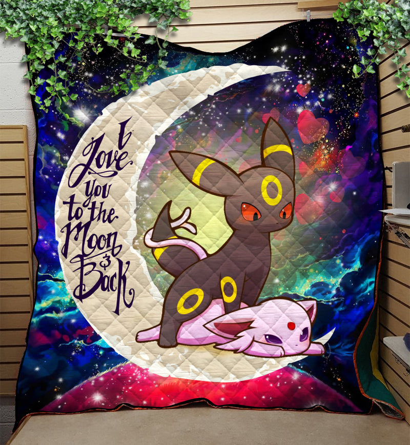 Umbreon Espeon Eevee Evolution Pokemon Love You To The Moon Galaxy Quilt Blanket Nearkii