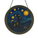 Umbreon Starry Night Stained Glass Suncatcher