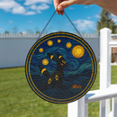 Umbreon Starry Night Stained Glass Suncatcher