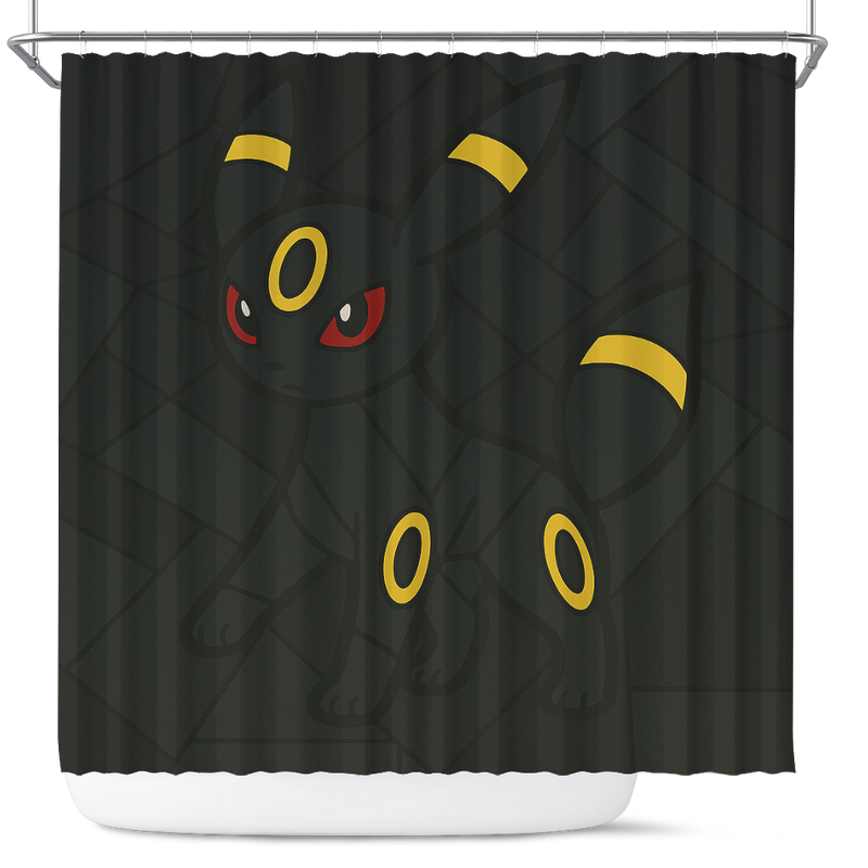Umbreon Pokemon Stained Glass Shower Curtain