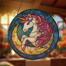 Unicorn Moon Stained Glass Suncatcher