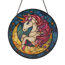 Unicorn Moon Stained Glass Suncatcher