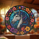 Unicorn Flower Stained Glass Suncatcher