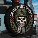 United States Veteran Skull Car Spare Tire Cover