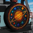 Universe Acrylic Saturn Solar System Stained Glass Jeep Car Spare Tire Cover