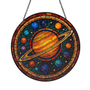 Universe Acrylic Saturn Solar System Stained Glass Suncatcher