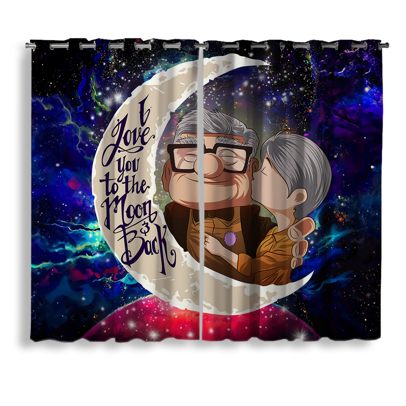 Up Couple Love You To The Moon Galaxy Window Curtain