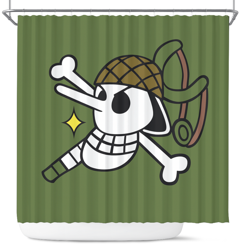 Usopp’s Jolly Roger One Piece Anime Shower Curtain