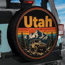 Retro Utah Jeep Sunset Car Spare Tire Cover