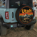 Retro Utah Jeep Sunset Car Spare Tire Cover