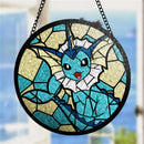 Vaporeon Eevee Evolution Pokemon Round Stained Glass Suncatcher
