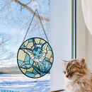 Vaporeon Eevee Evolution Pokemon Round Stained Glass Suncatcher