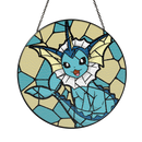 Vaporeon Eevee Evolution Pokemon Round Stained Glass Suncatcher