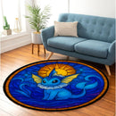 Vaporeon Pokemon Sun Stained Glass Round Rug