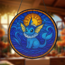 Vaporeon Pokemon Sun Stained Glass Suncatcher