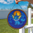 Vaporeon Pokemon Sun Stained Glass Suncatcher