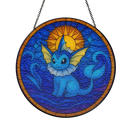 Vaporeon Pokemon Sun Stained Glass Suncatcher