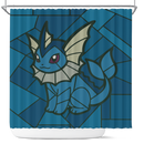 Vaporeon Pokemon Stained Glass Shower Curtain