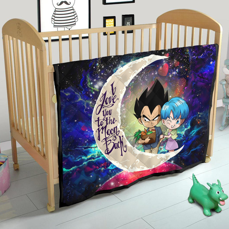 Vegeta And Bulma Dragon Ball Love You To The Moon Galaxy Quilt Blanket Nearkii