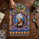 Goku Ultra Instinct Dragon Ball Stained Glass Jigsaw Puzzle