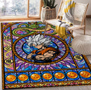 Goku Ultra Instinct Stained Glass Carpet Rectangular Area Rug